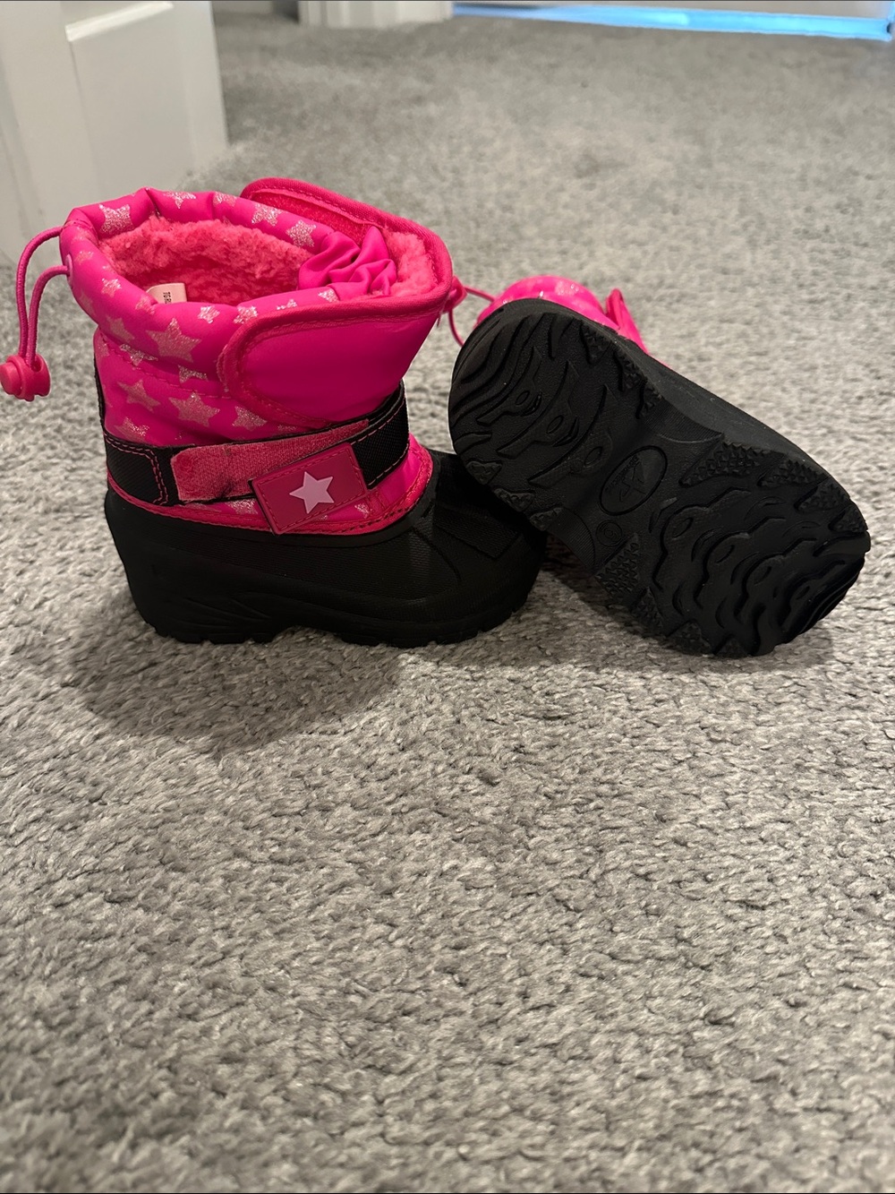 Athletech Pink and Black Kids Snow Boots